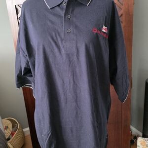 Classic Blue Golf Polo Shirt with Red Embroidery Canada